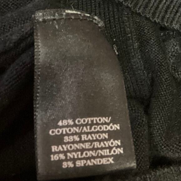 Ann Taylor Black Knit 3/4 Sleeve V-Neck Button Crop Sweater Cardigan Top Size S - Picture 4 of 4